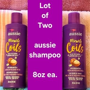 Aussie Miracle Coils Shampoo Lot Of 2 Bottles 8oz Each NEW